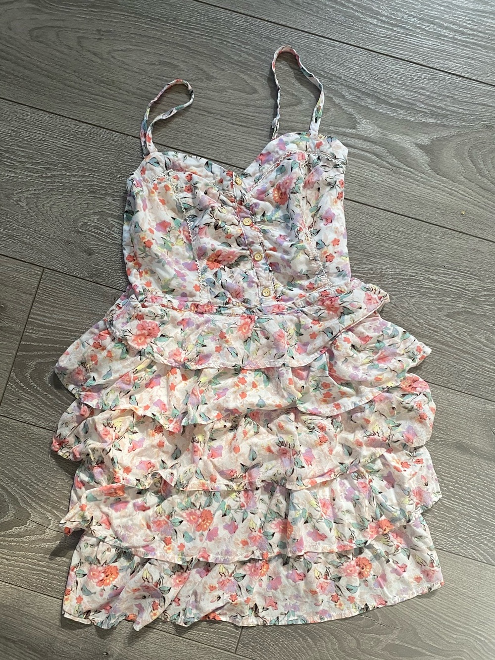 Dynamite Floral Ruffle Tiered Sundress - Pink & Pastel